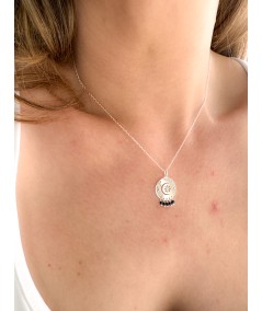 Sterling silver 925 Arabius pendant 15mm blue