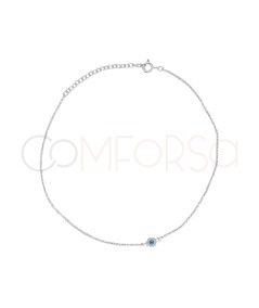 Sterling silver 925 Turkish eye anklet 22 + 4cm