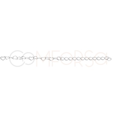 Sterling silver 925 heart anklet 22 + 4cm