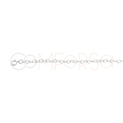 Sterling silver 925 heart anklet 22 + 4cm