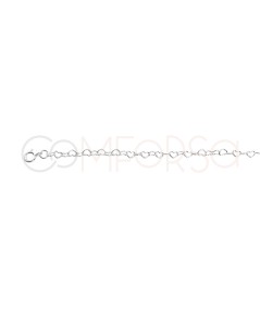 Sterling silver 925 heart anklet 22 + 4cm