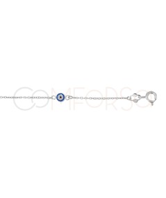 Pulsera forzada ojo turco azul 16cm + 3cm plata 925