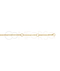 Tobillera twisted rope 22 + 4cm plata bañada en oro