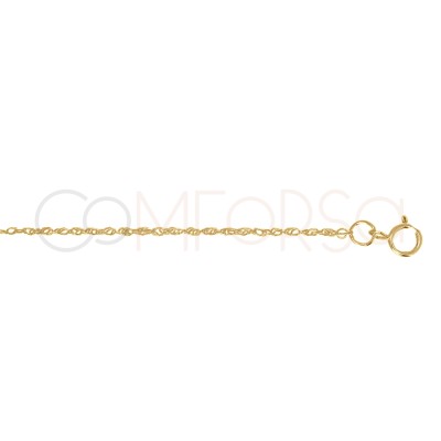 Tobillera twisted rope 22 + 4cm plata bañada en oro