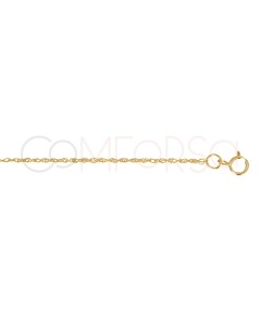 Gold-plated sterling silver 925 twisted rope anklet 22 + 4cm