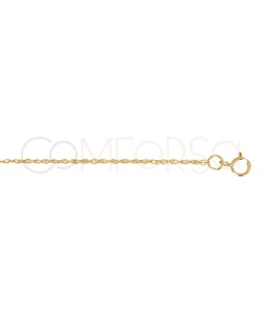 Tobillera twisted rope 22 + 4cm plata bañada en oro