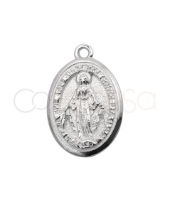 Medalla Virgen de la Milagrosa 12 x 17mm plata 925