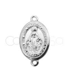 Entrepieza medalla Virgen de la Milagrosa 12 x 17mm plata 925
