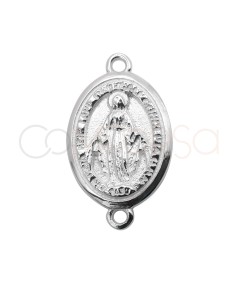 Entrepieza medalla Virgen de la Milagrosa 16 x 20 mm plata 925