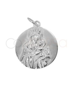 Medalla clásica Virgen del Carmen 18mm plata 925