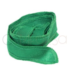 Natural silk edged ribbon green 60cm