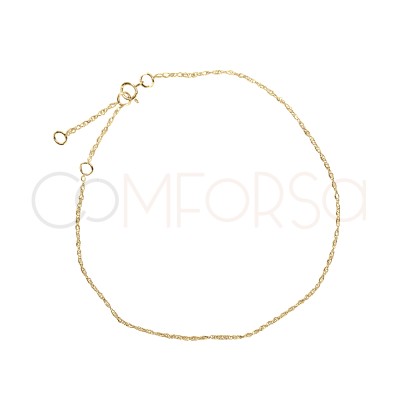 Pulsera Twisted Rope 16 + 4cm Plata chapada en oro