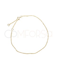 Pulsera Twisted Rope 16 + 4cm Plata bañada en oro