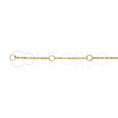 Pulsera Twisted Rope 16 + 4cm Plata chapada en oro