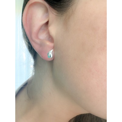 Aretes forma de mini gota 7 x 11mm Plata 925