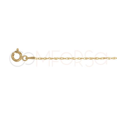 Gold-plated sterling silver 925 Twisted Rope chain 40cm