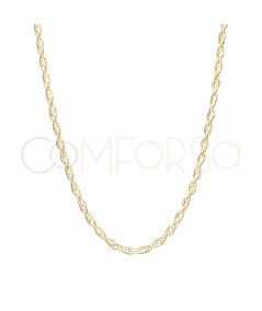 Cadena Twisted Rope 40cm Plata bañada en oro