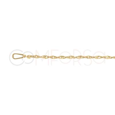 Cadena Twisted Rope 40cm Plata bañada en oro