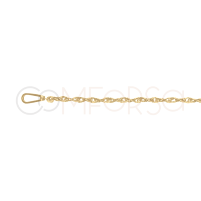 Cadena Twisted Rope 40cm Plata chapada en oro