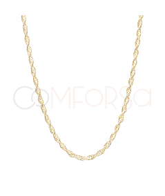 Gold-plated sterling silver 925 Twisted Rope chain 45cm