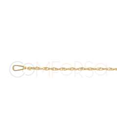 Cadena Twisted Rope 45cm Plata bañada en oro