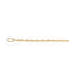 Cadena Twisted Rope 45cm Plata chapada en oro