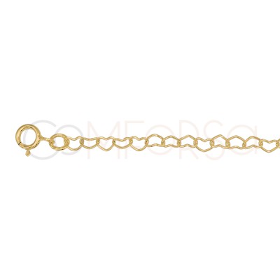 Gold-plated sterling silver 925 hearts choker 40cm + 6cm