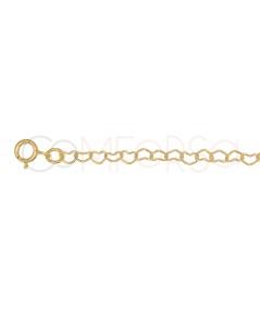 Gold-plated sterling silver 925 hearts choker 40cm + 6cm