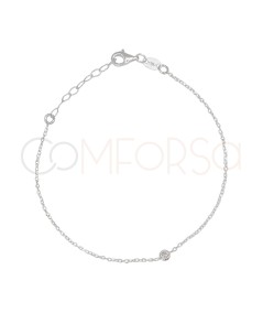 Pulsera circonita central 17 + 3cm Plata 925