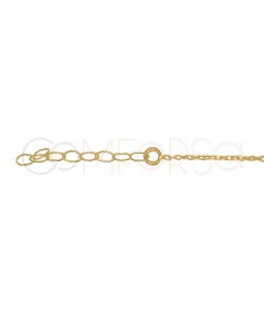 Gold-plated sterling silver 925 bracelet with central zirconia 17 + 3cm