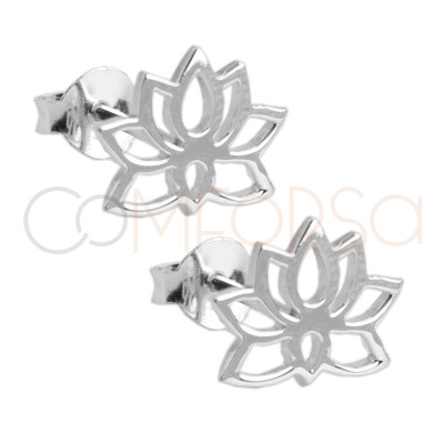 Pendientes mini loto 10,5 x 8mm Plata 925