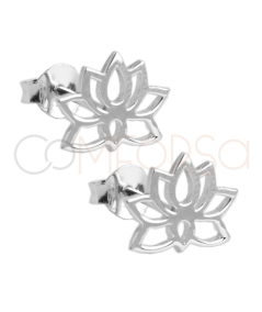 Aretes mini loto 10,5 x 8mm Plata 925