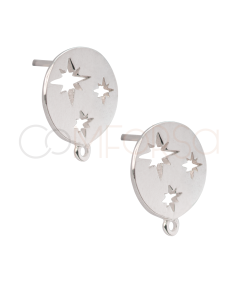 Aretes con anilla estrella polar 12mm Plata 925