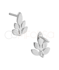 Aretes rama con anilla 8 x 10mm Plata 925