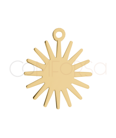 Gold-plated sterling silver 925 sun shaped pendant 25mm