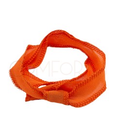 Natural silk edged ribbon terracotta 60cm