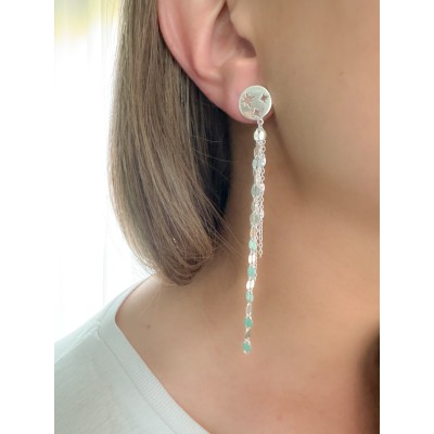Pendientes con anilla estrella polar 12 mm Plata 925