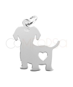 Colgante labrador corazón 18 x 17mm Plata 925