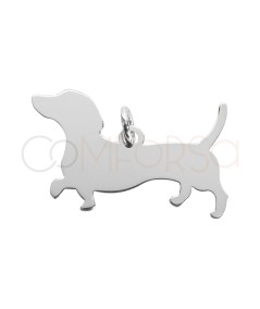Sterling silver 925 Dachshund silhouette pendant 25 x 12mm