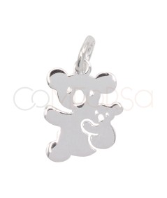 Colgante Koala con bebé 9 x 10mm Plata 925