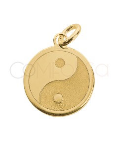 Colgante Ying Yang 12mm Plata chapada en oro