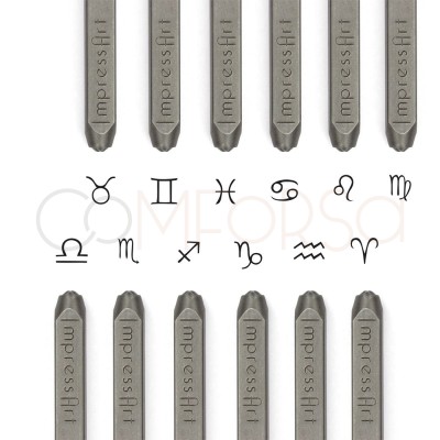 Sellos de metal con signos del horóscopo 3 mm