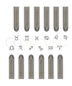 Sellos de metal con signos del horóscopo 3 mm