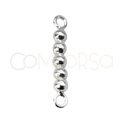 Conector de 5 bolas 2 x 14mm Plata 925