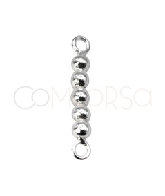 Sterling silver 925 connector with 5 balls 2 x 14mm