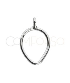 Sterling silver 925 inverted drop pendant 10 x 12mm