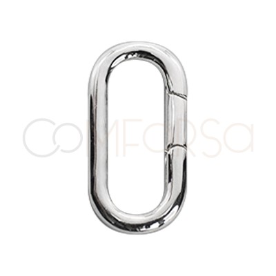 Sterling silver 925 oval clasp with spring 12 x 23mm