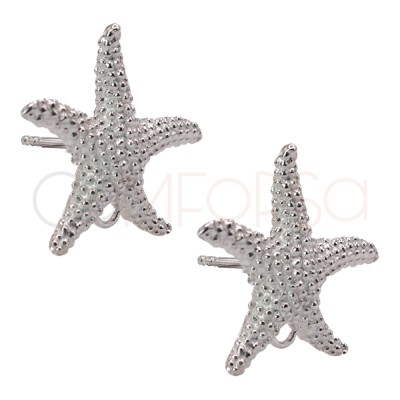 Pendientes estrella de mar 18mm Plata 925