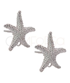 Pendientes estrella de mar 18mm Plata 925