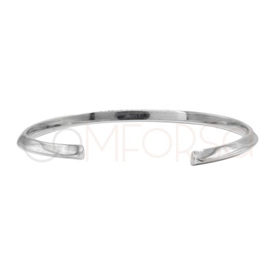 Pulsera plana lapidada 65mm Plata 925